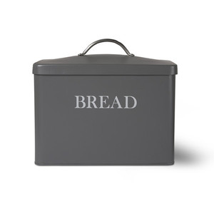 Well Designed Bread <b>Bin</b> Storage Box <b>White</b> Black Metal Bread Box - Product Image 3