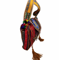 Sac fourre-tout décontracté pour femme, personnalisable, avec broderie multicolore unique et tendance, en tissu vintage, orné de perles faites à la main, avec fermeture éclair, nouvelle collection classique et branchée
