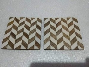 Posavasos con incrustaciones de hueso, posavasos de diseño Simple para artículos de cocina, accesorios creativos, esteras y almohadillas para forma cuadrada - Product Image 2