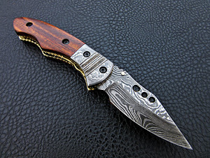 Cuchillo plegable de acero de Damasco personalizable soporte OEM de grado DIY - Product Image 2