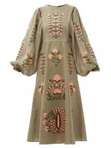 Dernières robes longues et élégantes vintage brodées ukrainiennes pour femmes tenue décontractée avec manches modèle de style commande bienvenue - Product Image 4