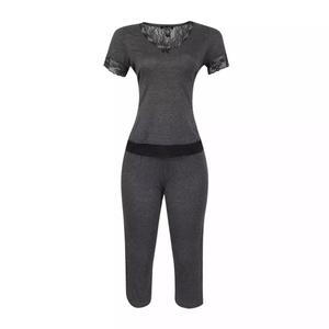 Conjuntos de pijama de algodón para mujer al por mayor ropa de casa informal estampada ropa de dormir de manga corta colección de camisetas de dos piezas Bangladesh - Product Image 1