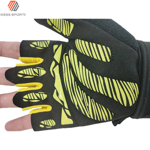 Gants de fitness unisexes noirs et jaunes, demi-doigts, respirants, pour la musculation, la gym et le sport - Product Image 2