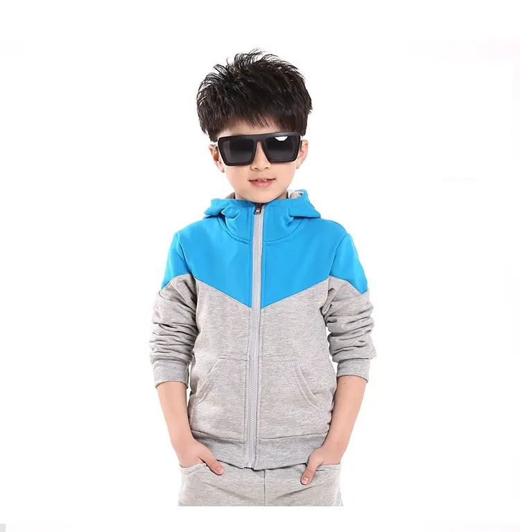 Outdoor Wholesale kids tracksuits Jogging Suits zipper stand collar Custom Jogger kids tracksuits for children