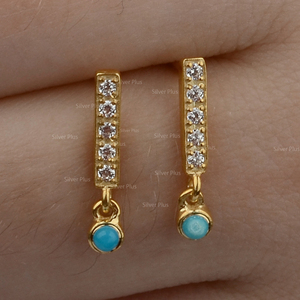 ต่างหูเม็ดเพชรสำหรับผู้หญิงขนาด14K สีเหลืองทองละเอียดอ่อน10มม. ทำจากแล็บธรรมชาติ - Product Image 6