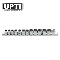 Outils automobiles de haute qualité fabriqués à Taïwan, OEM UPTI, 13 pièces, 3/8" Dr., jeu de clés à douilles multi-usages 3 en 1, HW401013L
