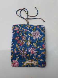 ม้วนเครื่องประดับผ้าฝ้ายพิมพ์ลายบล็อกด้วยมือหรูหราพร้อมกระเป๋าซิปและการปิดเน็คไทกระเป๋าเครื่องประดับพิมพ์สีสันสดใสสำหรับผู้หญิง - Product Image 5