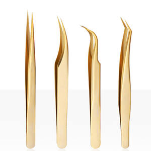 Pinzas para pestañas doradas, 12 cm - Product Image 2