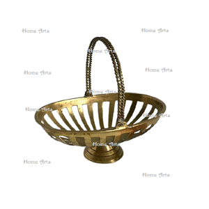 Panier de rangement pour fruits en aluminium couleur or, fait à la main, de forme ronde, taille personnalisée, pour ustensiles de cuisine. - Product Image 5