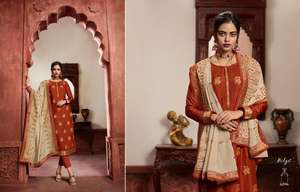 Traje bordado a la moda para mujer, vestido indio hermoso, material de vestido para niña - Product Image 6