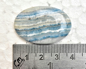 หินขัดอัญมณีสีฟ้าทรงหลังเบี้ย,อัญมณีลูกไม้สีฟ้ารูปทรงที่กำหนดเองและขนาด - Product Image 3