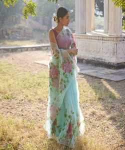 ชุดเทศกาลผ้าไหม Saree alphanumero - Product Image 2