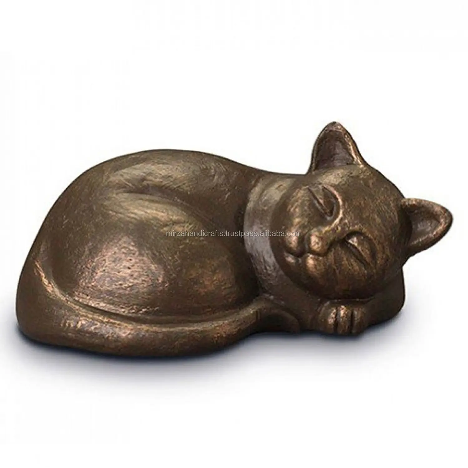 सो कांस्य बिल्ली अंतिम संस्कार कलश पालतू बिल्ली राख बड़े बिल्ली Urns के लिए सुरक्षित कच्चा लोहा