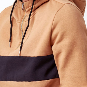 Nouvelle Mode Personnalisé Hommes Trimestre Zip Pull À Capuche - Product Image 3