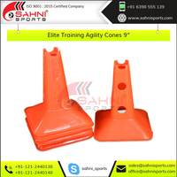 Cônes d'agilité en plastique durables Sahni Sports de 9 pouces TCM-24 pour l'entraînement au football et au basketball, améliorant les performances et la stabilité