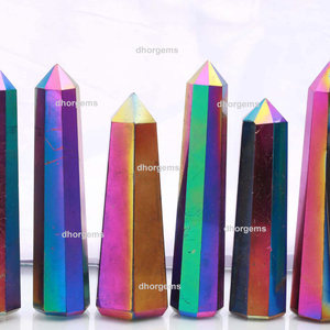 Puntas de Cuarzo Cristalinas con Forma de Corazón, Aura de Ángel, Extra Grandes |   Cuarzo Aura Púrpura: Set Mayorista de Gemas Curativas - Product Image 2