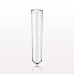 化学用のリム容量3 mlから75 mlのないホウケイ酸実験室用ガラス試験管段階的丸底