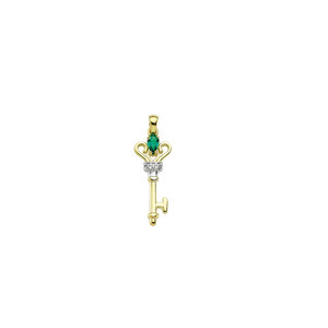 14K สร้อยคอกุญแจหัวใจสีทองหายจี้เสน่ห์สำหรับผู้หญิงเครื่องประดับดีทำจากไก่งวง - Product Image 1