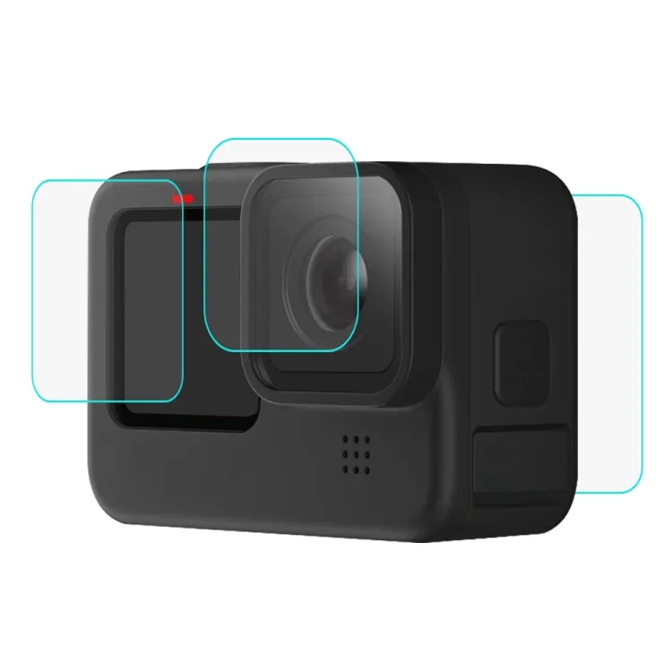 PULUZ для GoPro HERO10 черный/HERO9 черный объектив + ЖК-дисплей 9H 2.5D Закаленное стекло пленка
