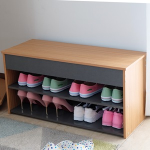 Entryway <b>bench</b> with 2-tier shoe storage - Product Image 1