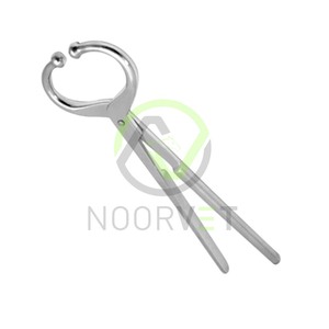 กรรไกรสเตนเลสสตีลสำหรับงานหนักที่มีตัวยึดวัวเครื่องมือผ่าตัดสัตวแพทย์สำหรับการดูแลโคนมและแกะ - Product Image 1