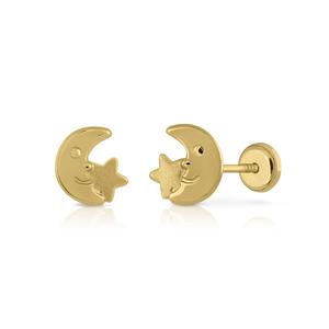 Pendientes de moda de oro sólido 9K para mujer y niño, 10K, 14K, 18K, con Clip para las orejas, hechos en España - Product Image 1