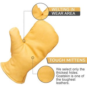 Goatskin ถุงมือหนังหุ้มฉนวน,ถุงมือกันน้ำหนังเกรนจ์ - Product Image 6