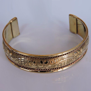 Conception populaire en laiton et cuivre de haute qualité vente chaude à la main unisexe Bracelet manchette Design de luxe - Product Image 4