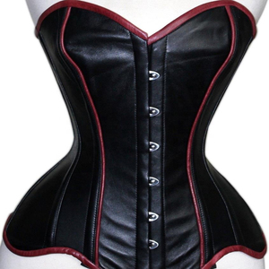 Heavy Duty 26-Double acier désossé taille formation cuir surbuste Corset grande taille mode Style dentelle Spandex tissu 2 pièces - Product Image 4
