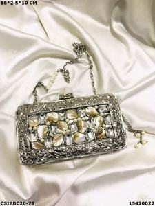 Designer Handcrafted Elegant Mother of Pearl <b>Evening</b> <b>Bags</b> Brass Purse for Ladies' Party and Wedding - Product Image 6