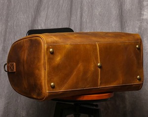 Bolsa de viaje de cuero genuino de grano completo de estilo Vintage grande personalizable, uso de gimnasio personalizado, regalo para padrinos de boda, dulces para hombres - Product Image 3