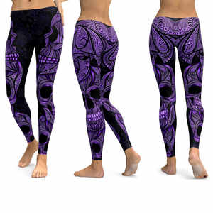 Power Punch Leggings de yoga en molleton de polyester/coton imprimés par sublimation personnalisée-Résistance antibactérienne à l'accrochage Taille moyenne Midi - Product Image 6