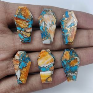 Venta al por mayor ostra turquesa semipreciosa ataúd forma de piedras preciosas naturales para la fabricación de la joyería - Product Image 1