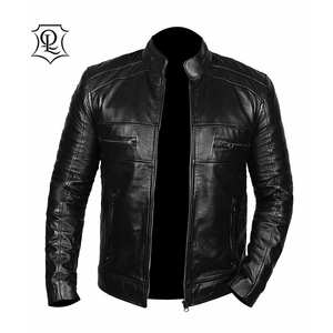 Veste universitaire décontractée coupe ajustée pour hommes avec manches en cuir chauffantes, col montant, tissu de laine, service OEM pour l'hiver - Product Image 1