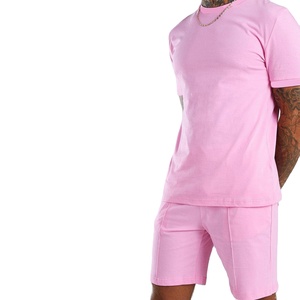 Conjunto de camiseta y pantalón corto de algodón para hombre, conjunto doble, venta al por mayor, 2022 - Product Image 3