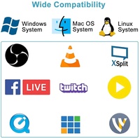 Tarjeta de captura de vídeo 4K HDMI a USB 3,0 con dispositivo de grabación de juegos en vivo de retransmisión en bucle HDMI Compatible con Windows Linux OBS OS X
