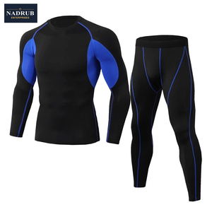 <b>Men's</b> Sports Tight Elastic <b>Compression</b> Gym Trousers and <b>Shirts</b> Set Quick Dry Lightweight Polyester/Nylon - Product Image 5