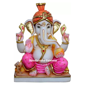 Estatua de Dios indio de Ganesha, mármol - Product Image 1