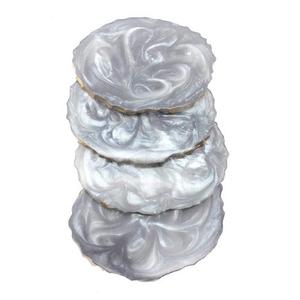 Dessous de verre à thé de finition en résine de style luxueux au design fait à la main pour la cuisine et la restauration Ensemble de 4 verres à thé de forme personnalisée - Product Image 6