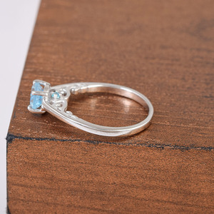 แหวนเพชรเม็ดเดี่ยวสีเงินสเตอร์ลิง925ดีไซน์คลาสสิกไม่เหมือนใครดีไซน์คลาสสิกพลอยบุษราคัมพลอยเจียระไนแบบธรรมชาติสัญญาการตั้งค่าการมีส่วนร่วม - Product Image 3