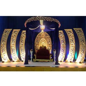 Grand Medallionงานแต่งงานเวทีธีมงานแต่งงานฉากหลังกรอบการตั้งค่าจัดงานแต่งงานทองเวทีรอบเหรียญ - Product Image 1