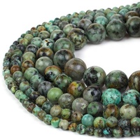 Perles de pierre perles de turquoise africaine bijoux en pierre lâche pierre précieuse lisse collier de cristal de guérison perle cristal naturel grossiste