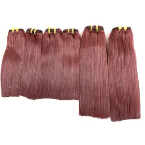 Hair Virgin Hair Super Fine bone straight in red wine color Virgin Brazilian Hair Natural Transparent Swiss Lace