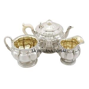 Service à thé ou à café en argent plaqué argent fait à la main, ensembles arabes et de service, théière en laiton, tasse et soucoupe, ensemble de tasses et de soucoupes - Product Image 4