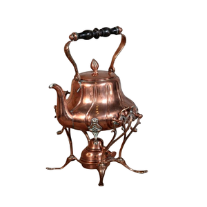 Juego de té y café en color bronce con soporte de diseño vintage perfecto para servir y exhibir utensilios de cocina - Product Image 1