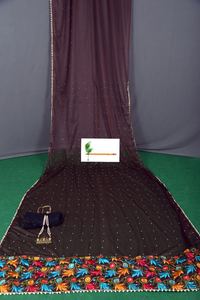 Beau travail imprimé papillon de couleur noire de concepteur avec Saree en soie Georgette avec chemisier non cousu Party Wear Meilleur prix Apparelgarment - Product Image 3