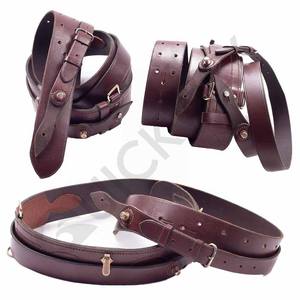 2024 Cinturón de cuero genuino marrón personalizado Ceremonial Duty Cross Utility Flejes con hebilla de metal al por mayor - Product Image 3