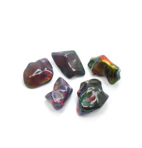 Ópalo etíope negro natural Forma áspera Lisa Piedra preciosa de ópalo etíope de Fuego Azul - Product Image 3