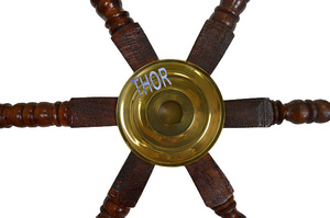 Beautiful 12\" Vintage Solid Wood Captain's Ship Wheel Nautical <b>Wall</b> <b>Decor</b> for Boat Polished Vintage Ship Wheel - Product Image 3