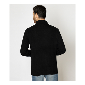 Suéteres de manga larga para hombre, jerseys de hilo de Cachemira 100% respetuosos con el medio ambiente, cuello alto, color negro, superventas - Product Image 2